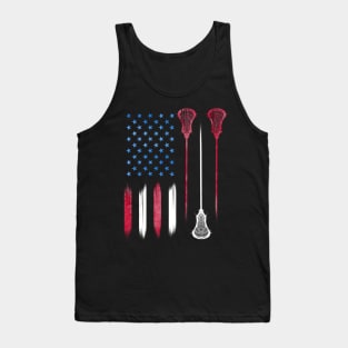 US Flag colors LAX USA Lacrosse Tank Top